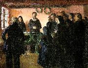 Anna Ancher en begravelse painting